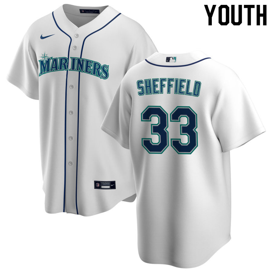 Nike Youth #33 Justus Sheffield Seattle Mariners Baseball Jerseys Sale-White